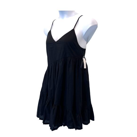 Melrose and Market Wmns Small Black Strappy Lined Tiered Mini Dress NEW - Picture 8 of 11